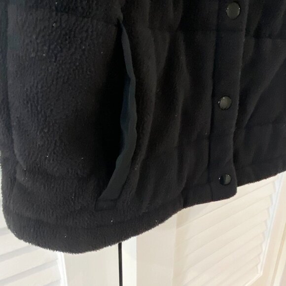 Vintage Charter Club Womens Vest Black Quilted Fleece Puffer Zip Snaps Pockets M - Picture 3 of 8